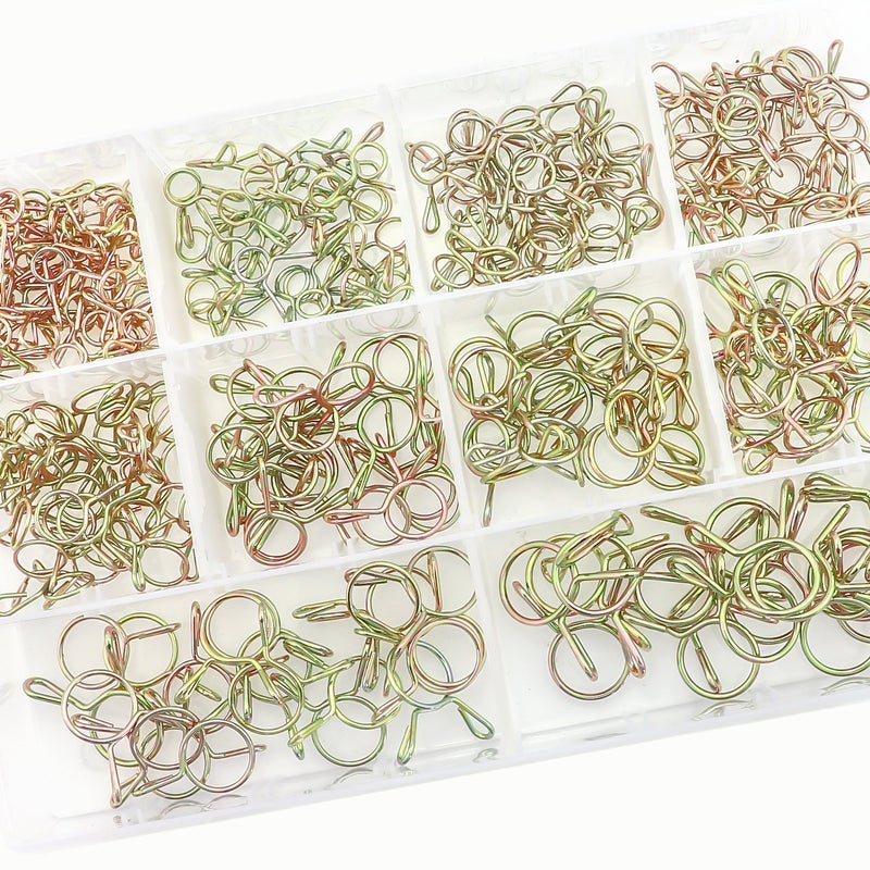 Sutemribor 270 Pieces 10 Sizes Fuel Line Hose Tubing Spring Clips Clamps Assortment Kit for Motorcycle Scooter ATV, 5.5-14mm Bronze Tone - Image 5